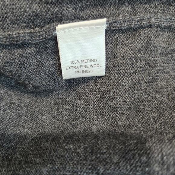 Banana Republic Men's Extra Fine Merino Wool Pullover Sweater Charcoal Gray Sz L - Picture 9 of 9